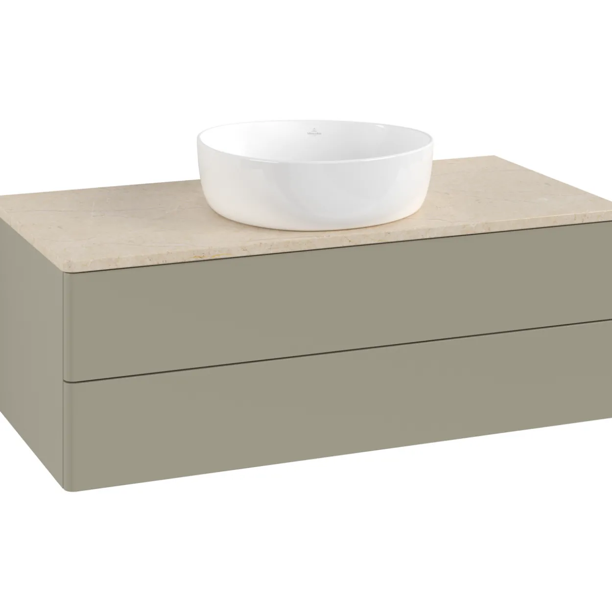 V&b antao servantskap 2 skuffer glatt 1000x360x500 u/kranhull stengrå/créme