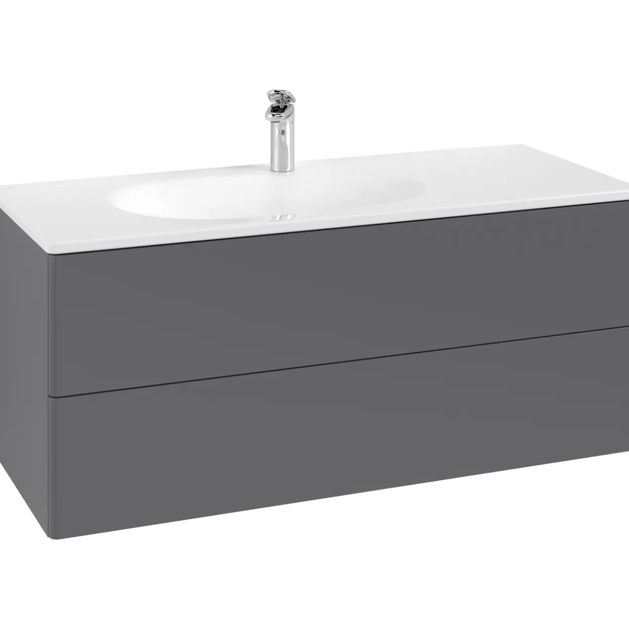 V&b antao servantskap 2 skuffer glatt 1188x504x492 venstre antrasitt