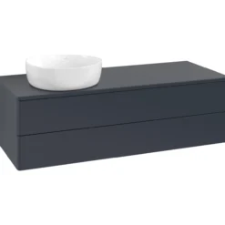 V&b antao servantskap 2 skuffer glatt 1200x360x500 venstre m/kranhull blå