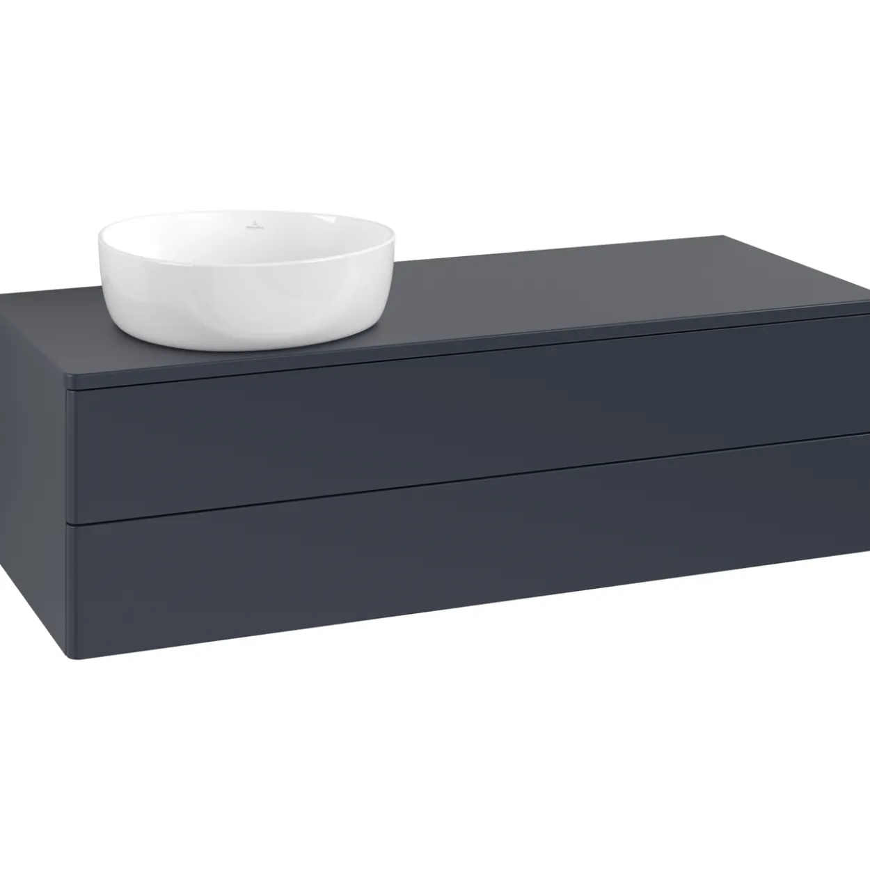V&b antao servantskap 2 skuffer glatt 1200x360x500 venstre m/kranhull blå