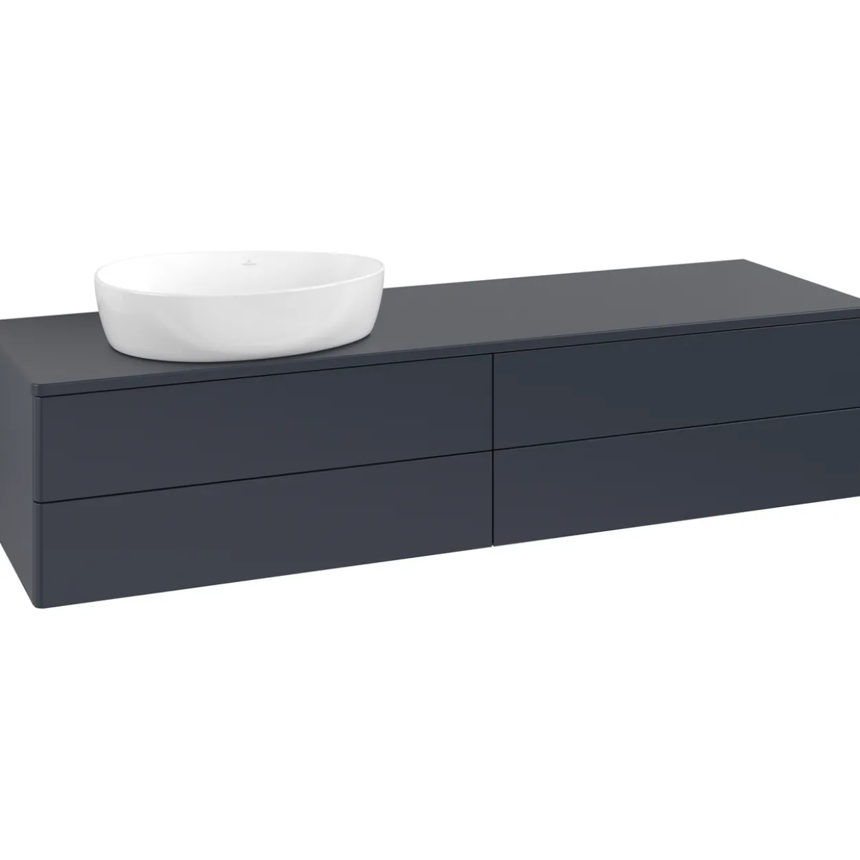 V&b antao servantskap 4 skuffer glatt 1600x360x500 venstre m/kranhull blå