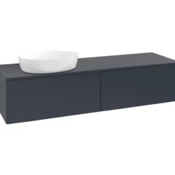 V&b antao servantskap 2 skuffer glatt 1600x360x500 venstre m/kranhull blå