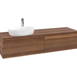 V&b antao servantskap 2 skuffer glatt 1600x360x500 venstre m/kranhull valnøtt/valnøtt