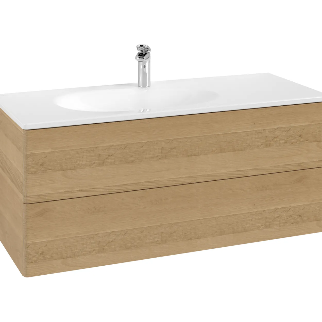 V&b antao servantskap 2 skuffer glatt 1188x504x493 venstre m/lys eik