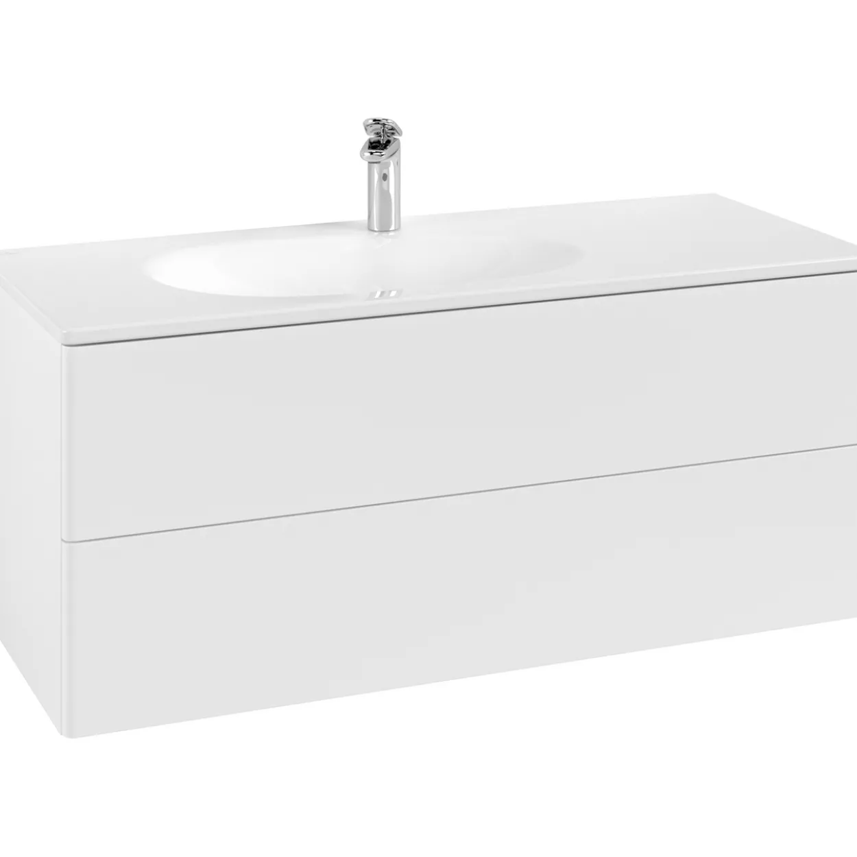 V&b antao servantskap 2 skuffer glatt 1188x504x493 venstre m/lys matt hvit