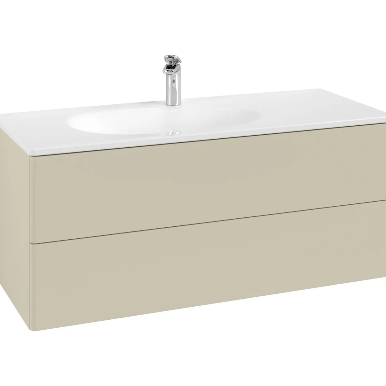V&b antao servantskap 2 skuffer glatt 1188x504x492 venstre silkegrå