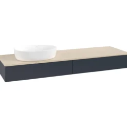 V&b antao servantskap 2 skuffer glatt 1600x190x500 venstre u/kranhull blå/créme