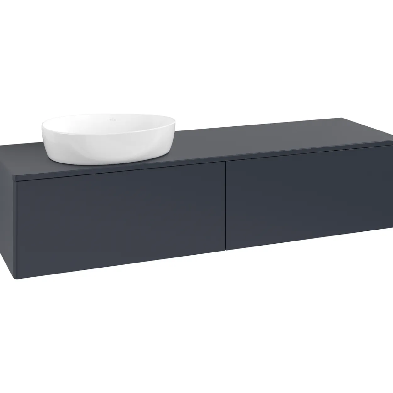 V&b antao servantskap 2 skuffer glatt 1600x360x500 venstre u/kranhull blå