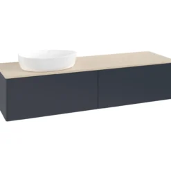 V&b antao servantskap 2 skuffer glatt 1600x360x500 venstre u/kranhull blå/créme