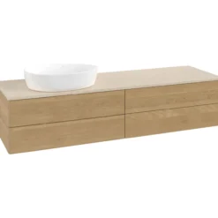 V&b antao servantskap 4 skuffer glatt 1600x360x500 venstre u/kranhull eik/créme