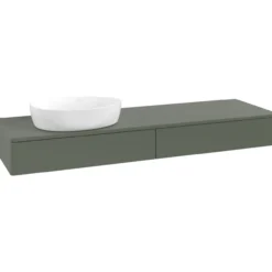 V&b antao servantskap 2 skuffer glatt 1600x190x500 venstre u/kranhull grønn