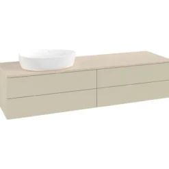 V&b antao servantskap 4 skuffer glatt 1600x360x500 venstre u/kranhull silkegrå/créme