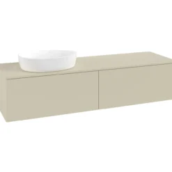 V&b antao servantskap 2 skuffer glatt 1600x360x500 venstre u/kranhull silkegrå