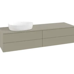 V&b antao servantskap 4 skuffer glatt 1600x360x500 venstre u/kranhull stengrå