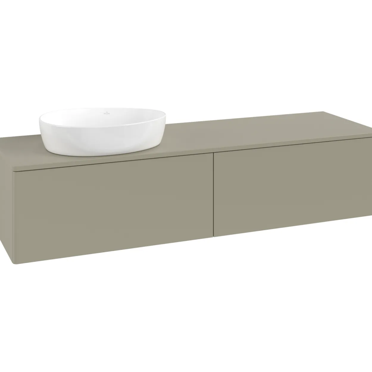 V&b antao servantskap 2 skuffer glatt 1600x360x500 venstre u/kranhull stengrå
