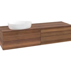 V&b antao servantskap 4 skuffer glatt 1600x360x500 venstre u/kranhull valnøtt/valnøtt