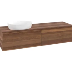 V&b antao servantskap 2 skuffer glatt 1600x360x500 venstre u/kranhull valnøtt/valnøtt