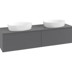 V&b antao servantskap 2 skuffer rillet 1600x360x500 for 2 serv. m/kranhull antrasitt
