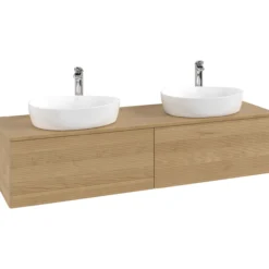 V&b antao servantskap 2 skuffer rillet 1600x360x500 for 2 serv. m/kranhull eik