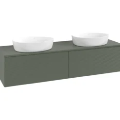 V&b antao servantskap 2 skuffer rillet 1600x360x500 for 2 serv. m/kranhull grønn