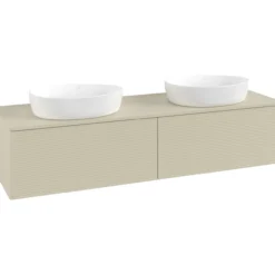 V&b antao servantskap 2 skuffer rillet 1600x360x500 for 2 serv. m/kranhull silkegrå