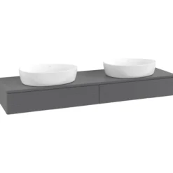 V&b antao servantskap 2 skuffer rillet 1600x190x500 for 2 serv. u/kranhull antrasitt
