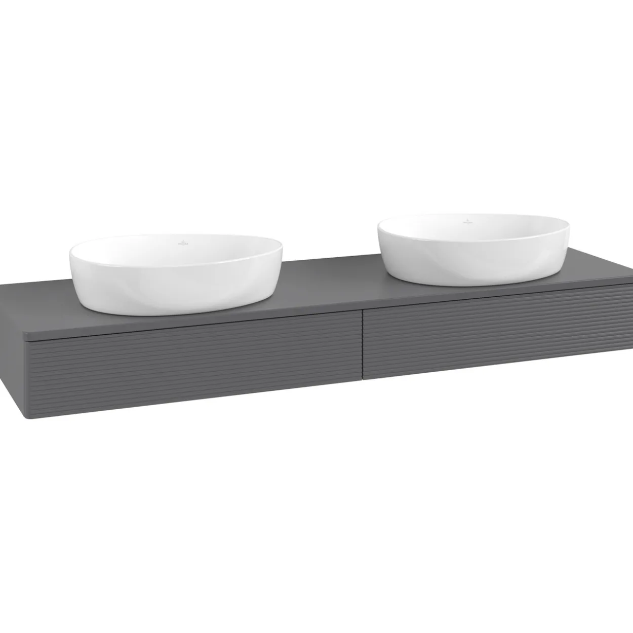 V&b antao servantskap 2 skuffer rillet 1600x190x500 for 2 serv. u/kranhull antrasitt