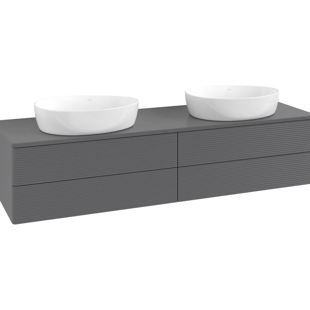 V&b antao servantskap 4 skuffer rillet 1600x360x500 for 2 serv. u/kranhull antrasitt