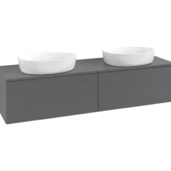 V&b antao servantskap 2 skuffer rillet 1600x360x500 for 2 serv. u/kranhull antrasitt