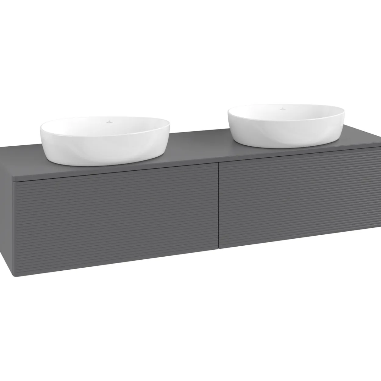 V&b antao servantskap 2 skuffer rillet 1600x360x500 for 2 serv. u/kranhull antrasitt