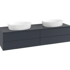V&b antao servantskap 4 skuffer rillet 1600x360x500 for 2 serv. u/kranhull blå