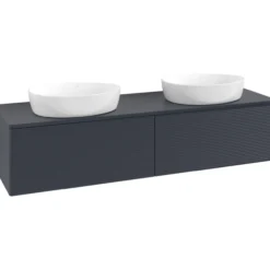 V&b antao servantskap 2 skuffer rillet 1600x360x500 for 2 serv. u/kranhull blå