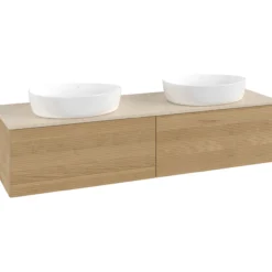 V&b antao servantskap 2 skuffer rillet 1600x360x500 for 2 serv. u/kranhull eik/créme