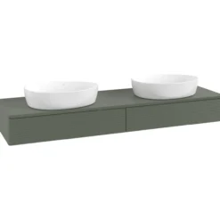 V&b antao servantskap 2 skuffer rillet 1600x190x500 for 2 serv. u/kranhull grønn