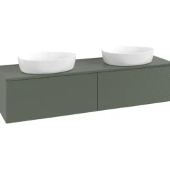 V&b antao servantskap 2 skuffer rillet 1600x360x500 for 2 serv. u/kranhull grønn