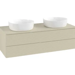 V&b antao servantskap 2 skuffer rillet 1200x360x500 for 2 serv. u/kranhull silkegrå