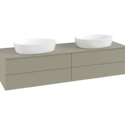 V&b antao servantskap 4 skuffer rillet 1600x360x500 for 2 serv. u/kranhull stengrå