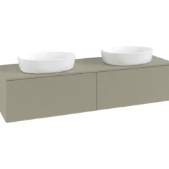 V&b antao servantskap 2 skuffer rillet 1600x360x500 for 2 serv. u/kranhull stengrå