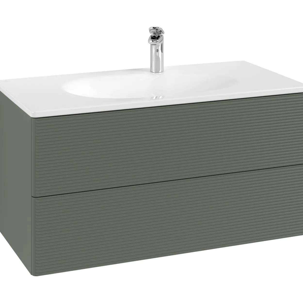 V&b antao servantskap 2 skuffer rillet 988x504x496 grønn