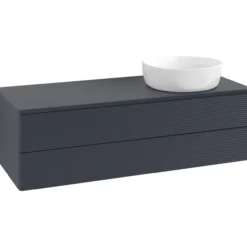 V&b antao servantskap 2 skuffer rillet 1200x360x500 høyre m/kranhull blå