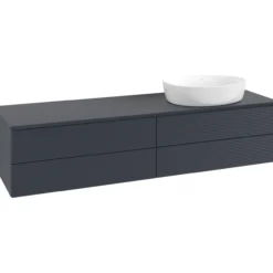 V&b antao servantskap 4 skuffer rillet 1600x360x500 høyre m/kranhull blå