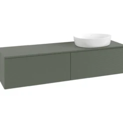 V&b antao servantskap 2 skuffer rillet 1600x360x500 høyre m/kranhull grønn