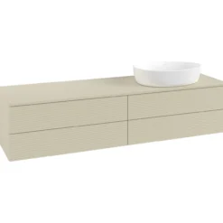 V&b antao servantskap 4 skuffer rillet 1600x360x500 høyre m/kranhull silkegrå