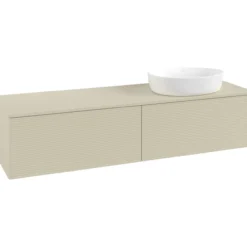 V&b antao servantskap 2 skuffer rillet 1600x360x500 høyre m/kranhull silkegrå