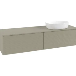 V&b antao servantskap 2 skuffer rillet 1600x360x500 høyre m/kranhull stengrå