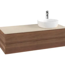V&b antao servantskap 2 skuffer rillet 1200x360x500 høyre m/kranhull valnøtt/créme