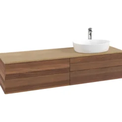 V&b antao servantskap 4 skuffer rillet 1600x360x500 høyre m/kranhull valnøtt/eik