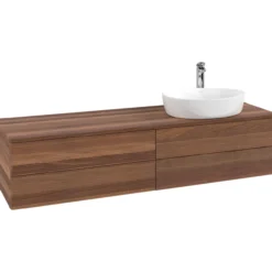 V&b antao servantskap 4 skuffer rillet 1600x360x500 høyre m/kranhull valnøtt/valnøtt