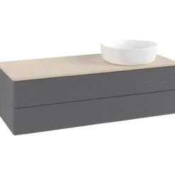 V&b antao servantskap 2 skuffer rillet 1200x360x500 høyre u/kranhull antrasitt/créme