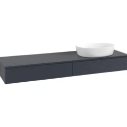 V&b antao servantskap 2 skuffer rillet 1600x190x500 høyre u/kranhull blå